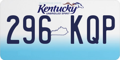 KY license plate 296KQP