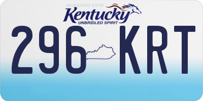 KY license plate 296KRT