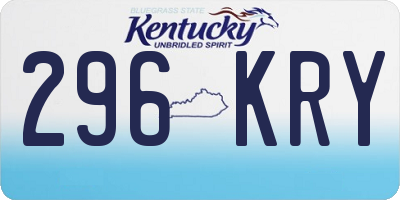 KY license plate 296KRY