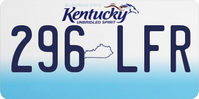 KY license plate 296LFR