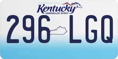 KY license plate 296LGQ