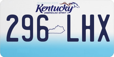 KY license plate 296LHX