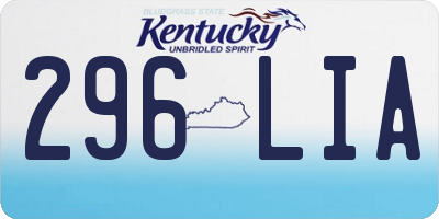 KY license plate 296LIA