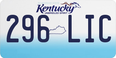KY license plate 296LIC
