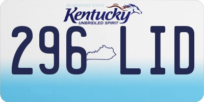 KY license plate 296LID