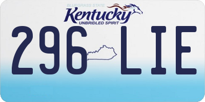 KY license plate 296LIE