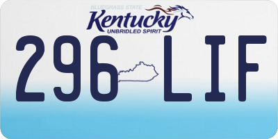 KY license plate 296LIF
