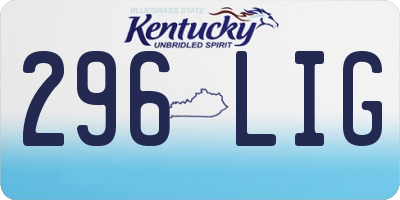 KY license plate 296LIG