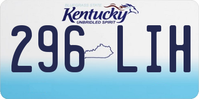 KY license plate 296LIH