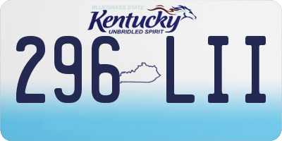 KY license plate 296LII