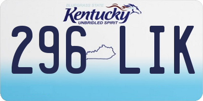 KY license plate 296LIK