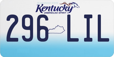 KY license plate 296LIL