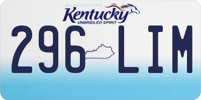 KY license plate 296LIM