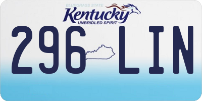 KY license plate 296LIN