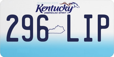 KY license plate 296LIP