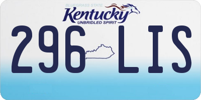 KY license plate 296LIS