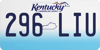 KY license plate 296LIU