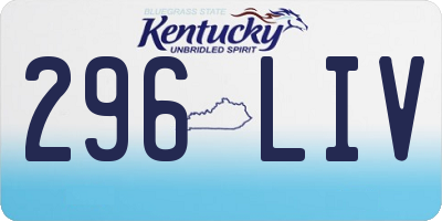KY license plate 296LIV