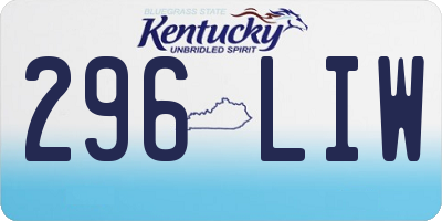 KY license plate 296LIW