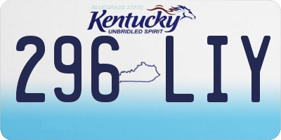 KY license plate 296LIY
