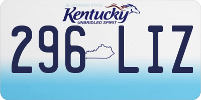 KY license plate 296LIZ