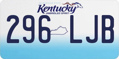 KY license plate 296LJB
