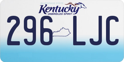 KY license plate 296LJC