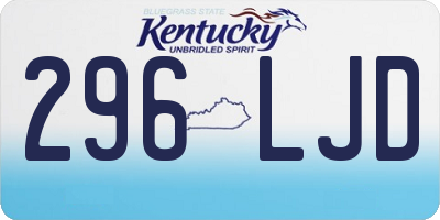 KY license plate 296LJD