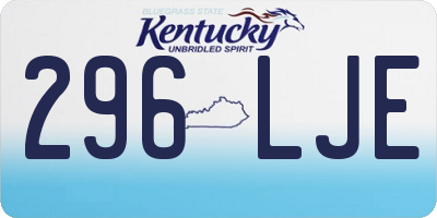 KY license plate 296LJE