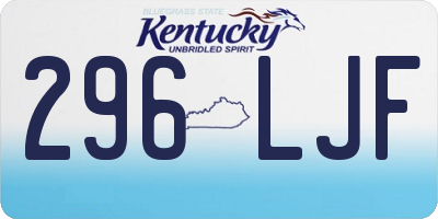 KY license plate 296LJF