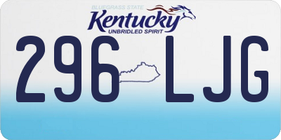 KY license plate 296LJG