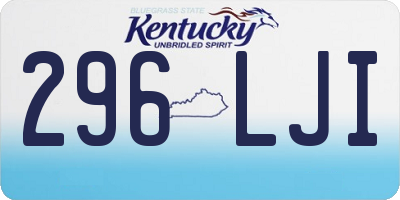 KY license plate 296LJI