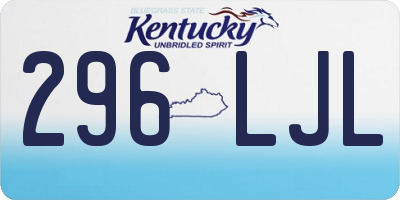 KY license plate 296LJL