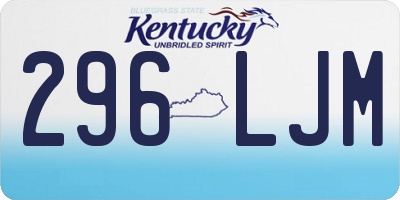 KY license plate 296LJM