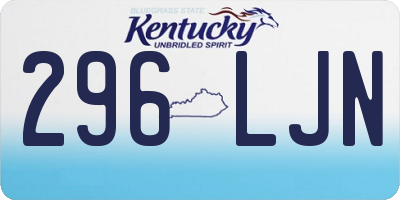 KY license plate 296LJN