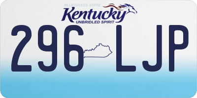 KY license plate 296LJP