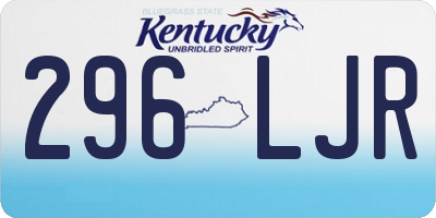 KY license plate 296LJR