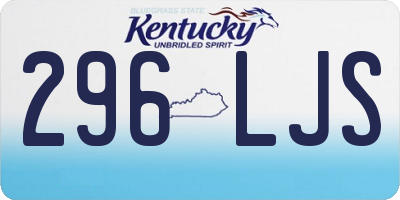 KY license plate 296LJS
