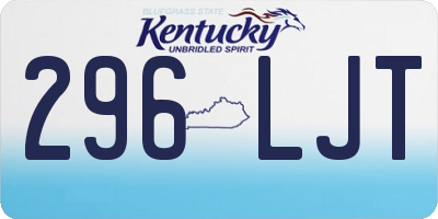 KY license plate 296LJT