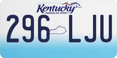 KY license plate 296LJU