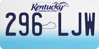 KY license plate 296LJW