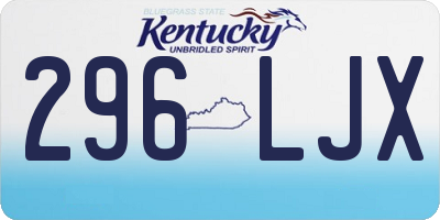KY license plate 296LJX