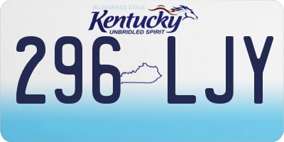 KY license plate 296LJY