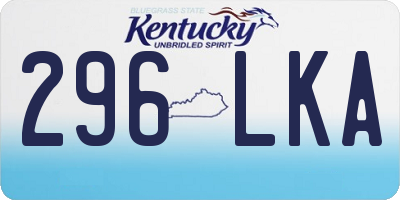 KY license plate 296LKA