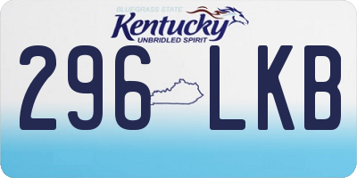 KY license plate 296LKB