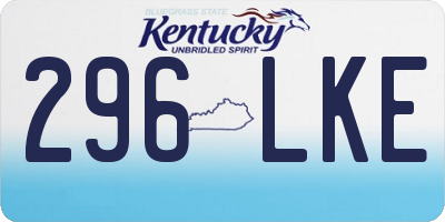 KY license plate 296LKE