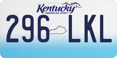 KY license plate 296LKL