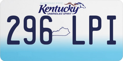 KY license plate 296LPI