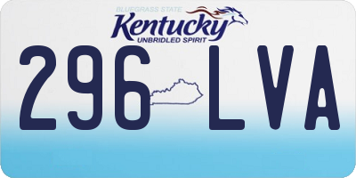 KY license plate 296LVA