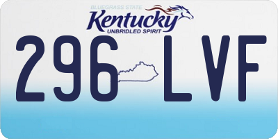 KY license plate 296LVF